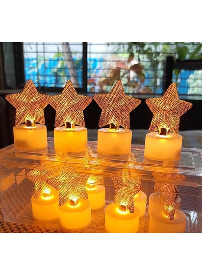 مصباح ليد صغير على شكل نجمة لموسم الأعياد - عبوة من 12 قطعة - Image 3