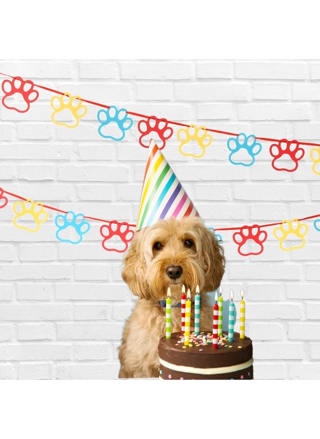 Pinfliers - Pinfliers Cartoon Birthday Decorations|Dog Birthday Decorations|Pet Puppy Paw ty Barkday Party Theme Paper Decoration Items|Paper Bunting, Pennants,Banner, 18 pieces, Red, Blue, Yellow,6 feet - Image 1