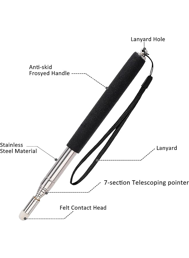 Pointer Stick 2 Pack 1M Telescopic Pointer Stick With Hand Lanyard Presentation Pointers For Coach Class Classroom Whiteboard Post Pointer