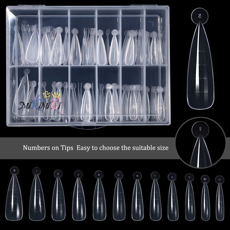 MIKIMIQI Dual Nail Forms Set Poly Gel Quick Building Kit, 120Pcs Stiletto Molds With 10Pcs Tips Clips, Clipper Trimmer, Dual-Ended Extension Gel Brush, File - Image 2