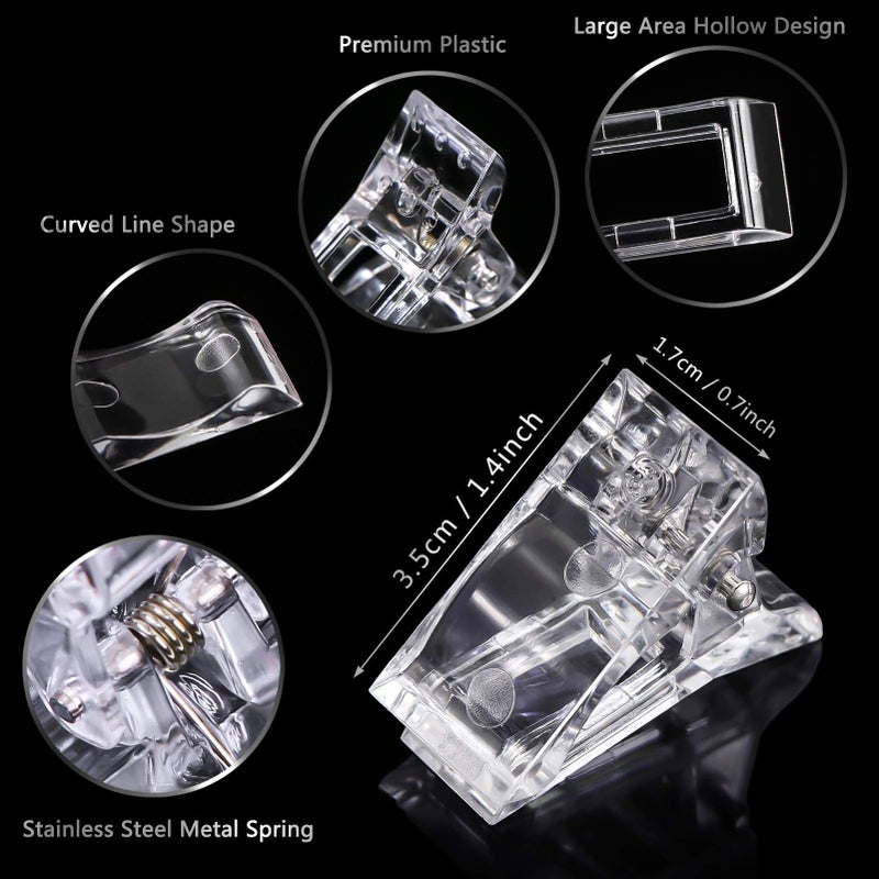 MIKIMIQI Dual Nail Forms Set Poly Gel Quick Building Kit, 120Pcs Stiletto Molds With 10Pcs Tips Clips, Clipper Trimmer, Dual-Ended Extension Gel Brush, File - Image 3