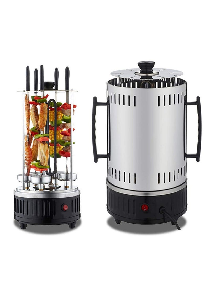 DubaiGallery Stainless steel heating tube 360-degree automatic rotating skewer barbecue machine barbecue oven spiral family gathering 6 long skewers - Image 3