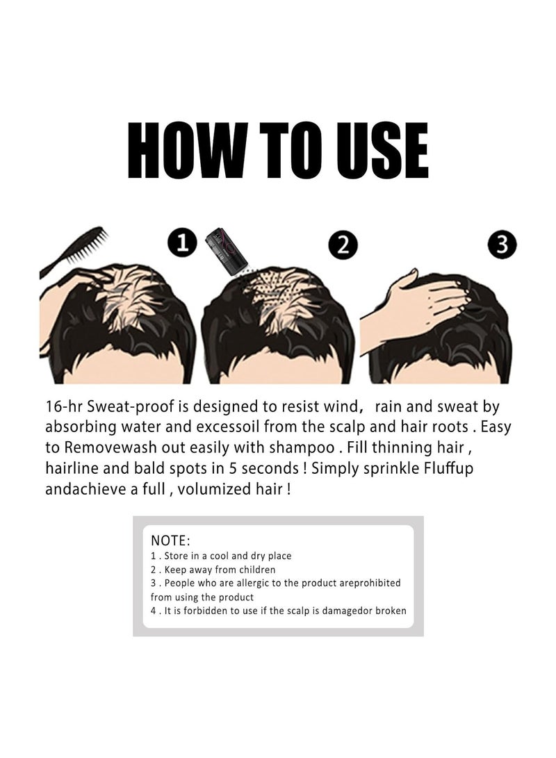 إيلهو ألياف بناء الشعر علاج فوري لتساقط الشعر، مسحوق ألياف الشعر للشعر الخفيف والبقع الصلعاء، مسحوق إخفاء الشعر للنساء والرجال 12 جرام (أسود) - Image 5