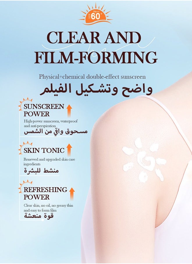 SADOER - Water Resistant and Non-Greasy Sunscreen Lotion With Broad Spectrum, Nicotinamide Face & Body Sunscreen SPF 60, UVA & UVB Protection, Whitening,Lightweight & Fast-absorbing,30g+40g - Image 1