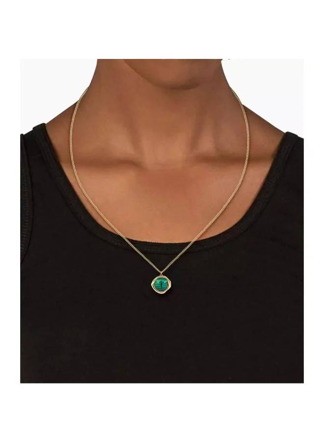 LACOSTE Pendant with Chain in Stainless Steel Embellished with Crystals