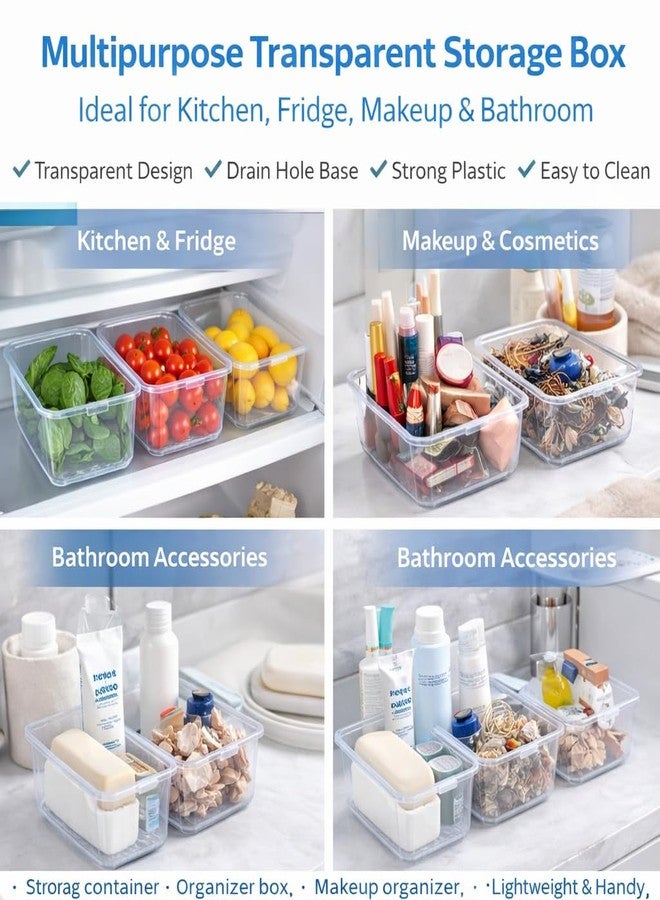 IDITRI EXPORT Clear Drawer Organizer Set of 9 | Transparent Multipurpose Storage Trays for Multi-Purpose Household, Used for Kitchen & Accessories. - Image 3