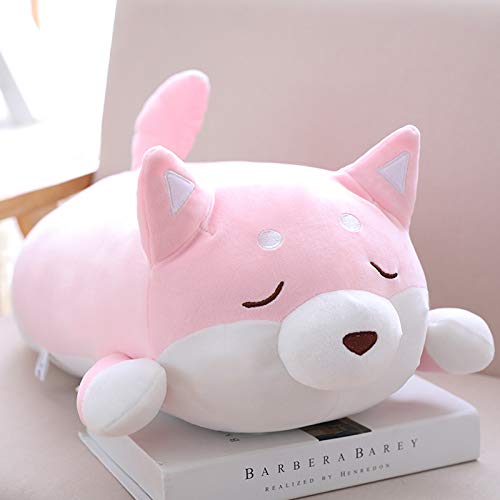 sofipal Shiba Inu Dog Plush Pillow Cute Soft Corgi Stuffed Animals Doll Toys Gifts for Valentine Christmas Birthday Bed Sofa Chair Pink Smiling Eye 213in - Image 5