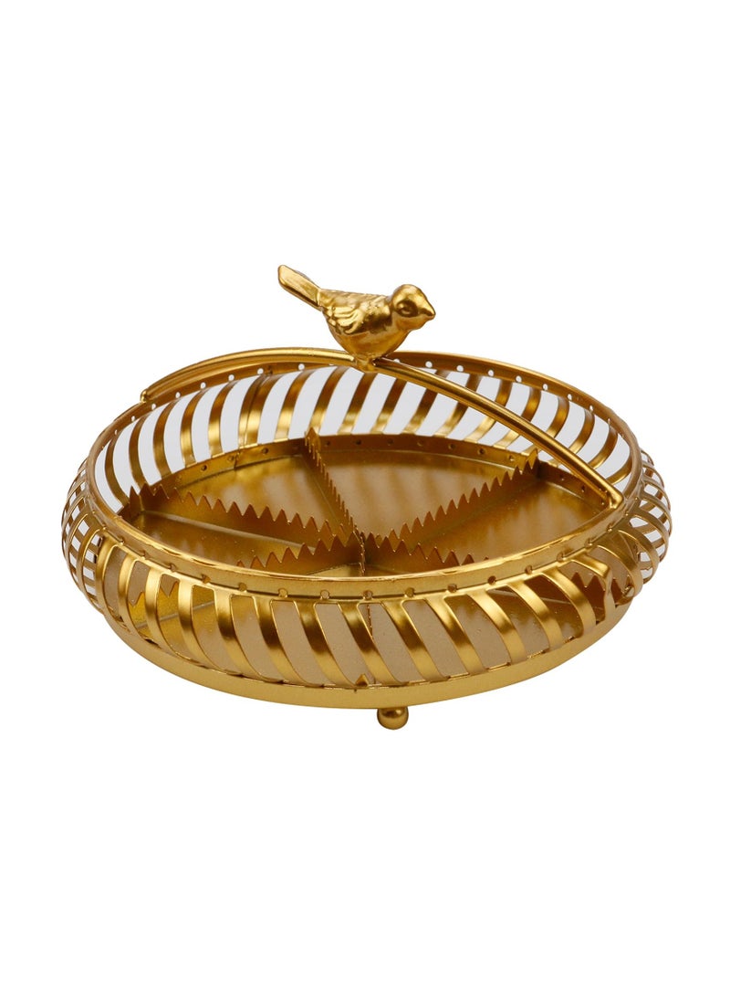 KASTWAVE Mosquito Coil Holder, Portable Mosquito Coil Holder, Incense coils Holder with Round Handle Fireproof & Scaldproof Incense Burner for Home, Outdoor (Gold Birdcage)  - Image 1
