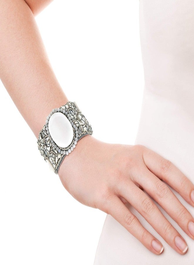 ايرافيدا سوار خرز بيضاوي الشكل من مزيج أحجار اللؤلؤ الأبيض من إيرافيدا - Image 5