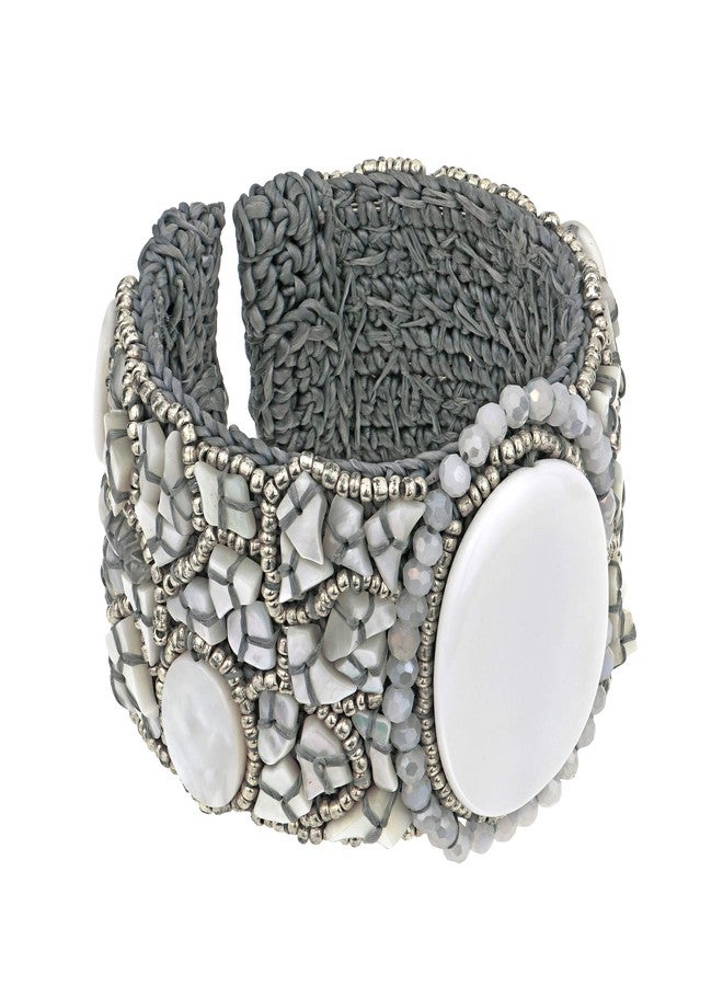 ايرافيدا سوار خرز بيضاوي الشكل من مزيج أحجار اللؤلؤ الأبيض من إيرافيدا - Image 2