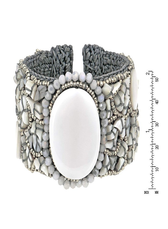 ايرافيدا سوار خرز بيضاوي الشكل من مزيج أحجار اللؤلؤ الأبيض من إيرافيدا - Image 4