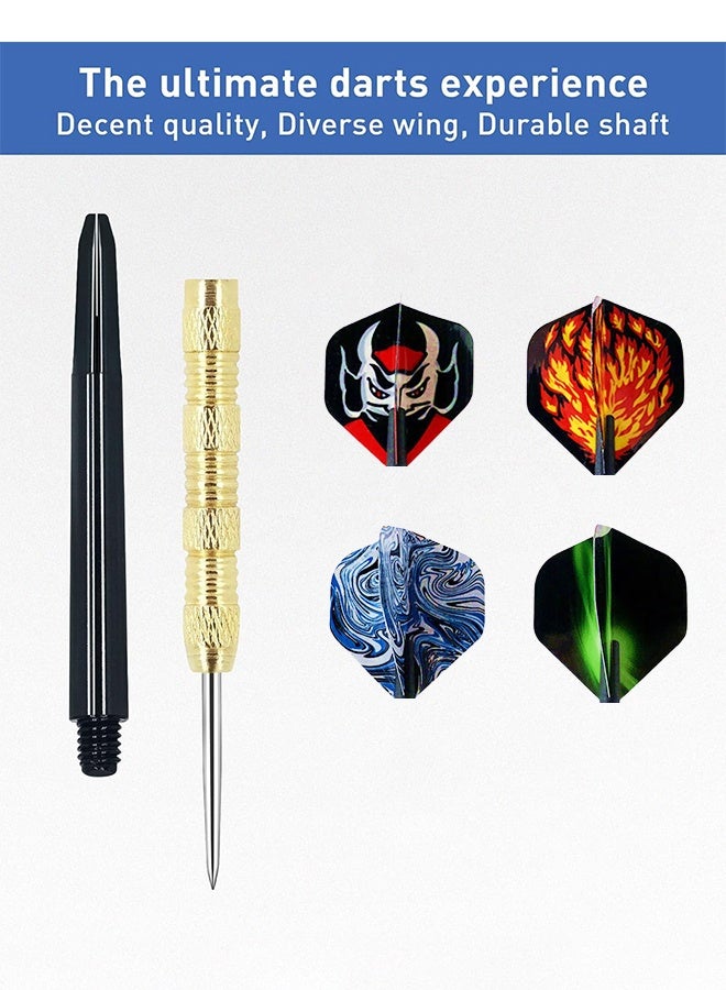 UETEEY 12PCS Steel Tip Darts Set - Professional Darts Steel Tip for Dartboard with Brass Barrels, Flights + Dart Tool + Gift Case - Darts Metal Tip - Image 4