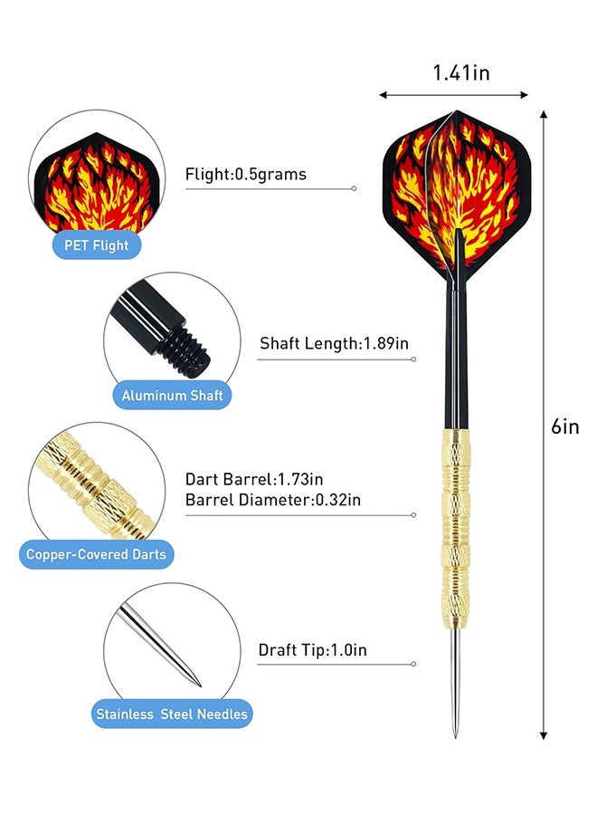 UETEEY 12PCS Steel Tip Darts Set - Professional Darts Steel Tip for Dartboard with Brass Barrels, Flights + Dart Tool + Gift Case - Darts Metal Tip - Image 3