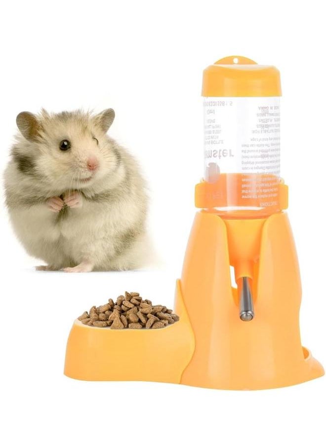yongsheng - Little Pet Automatic Drinking Bottle with Food Container Base Hut Hanging Water (80ml,Yellow)Feeding Bottles Auto Dispenser for Small Animals - Image 1