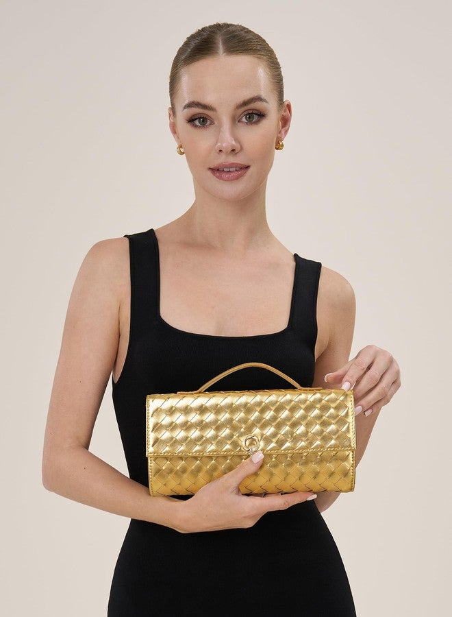 CHUNLI Dressy Clutch Purses for Women Designer Crossbody Bags with Top Handle Formal Evening PU Leather Handbag - Image 2