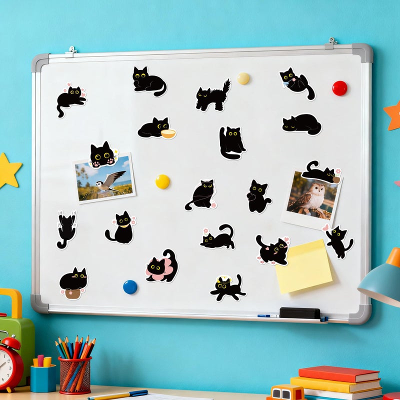 Nuesaurd 36PCS Cat Magnets Cute Fridge Magnets Funny Refrigerator Locker Magnets Black Cats Gifts for Cat Lovers Magnetic Stickers Decor for Locker Mailbox Door Whiteboard Home Kitchen Office - Image 5