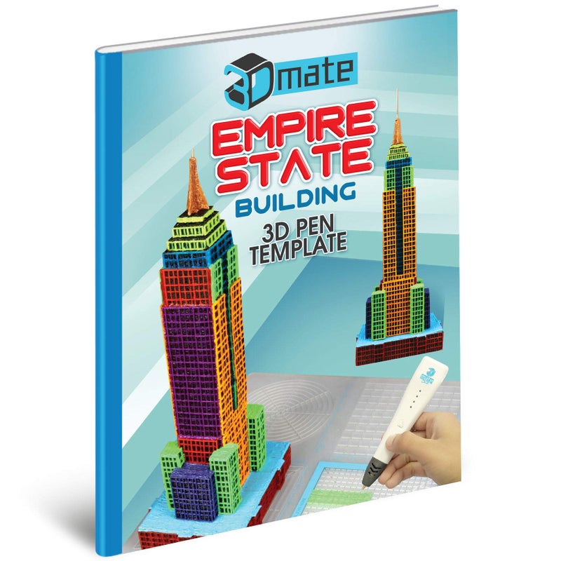 Empire State Building 3D Pen Mat Paper Stencil  Architecture Template Compatible with 3Dmate Base Design Mat