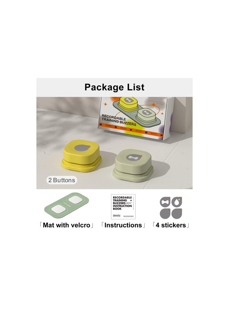SOLARAE Dog Communication Buttons Starter Pack - Recordable Talking Buttons for Dogs with Clicker, Mat & Stickers, Made of Easy-to-Clean Rubber Material (Includes 2 AAA Batteries) - Image 4