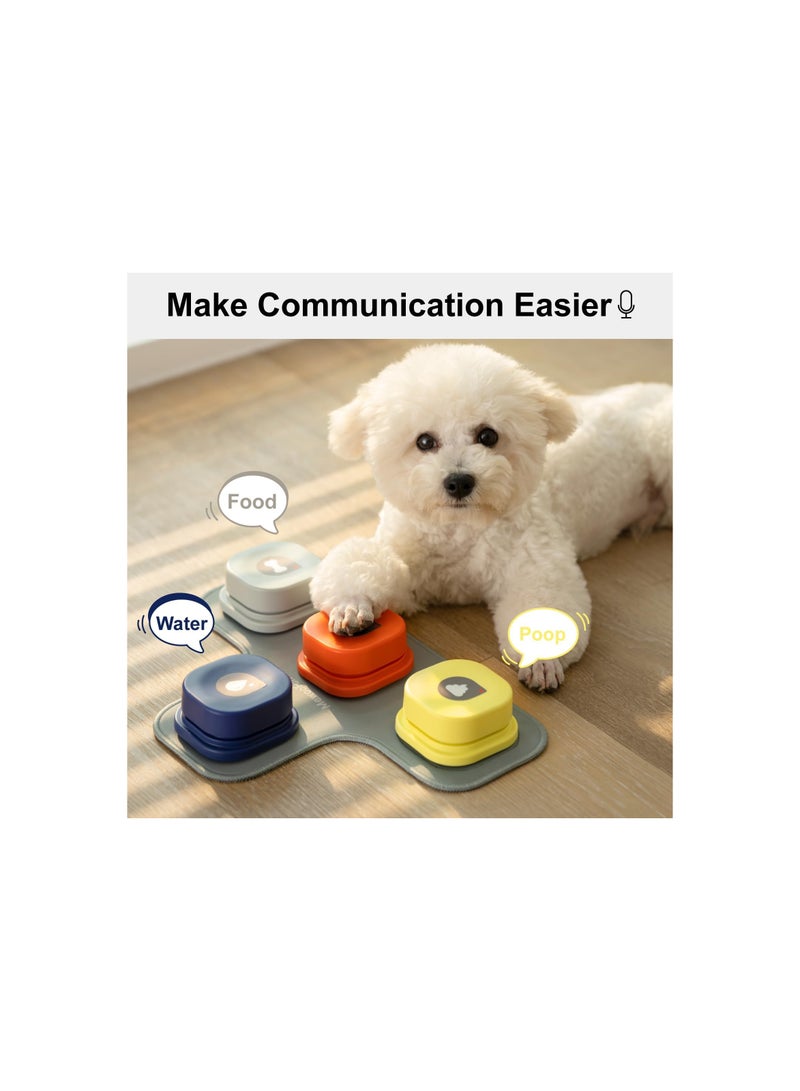 SOLARAE Dog Communication Buttons Starter Pack - Recordable Talking Buttons for Dogs with Clicker, Mat & Stickers, Made of Easy-to-Clean Rubber Material (Includes 2 AAA Batteries) - Image 2