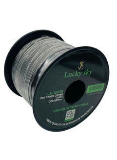 Lucky Sky Lucky Sky 20awg Wire Flexible Silicone Tinned Copper Wires Silicone Rubber Insulated 7 Black Red Yellow Green Blue White GRAY 100M 328ft OD:-1.8mm 300V Stranded Hook up Wire (BLACK)  - Image 3