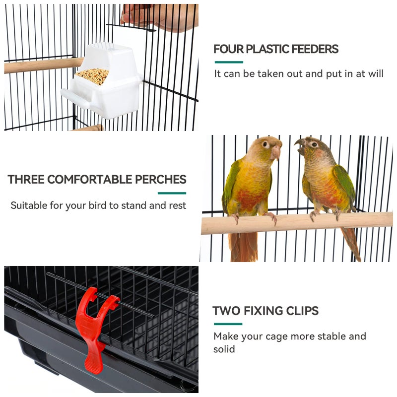 YITAHOME 62 Inch Large Bird Cageâ€‹ - â€‹Metal Flight Cageâ€‹ with â€‹Rolling Stand, â€‹Feeding Doorsâ€‹ & â€‹Hanging Accessoriesâ€‹ for â€‹Parrots â€‹Cockatiels Conures â€‹Lovebirds â€‹Parakeetsâ€‹ â€‹Small Birds - Image 5