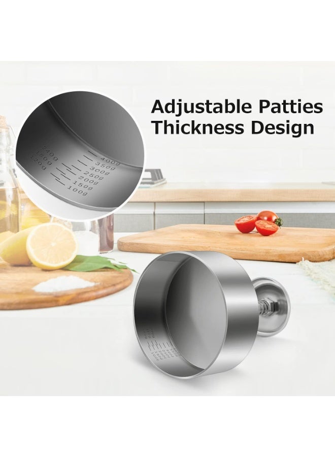 Burger Press, Stainless Steel Adjustable Hamburger Patty Maker, Non Stick Patty Making molds - Image 4