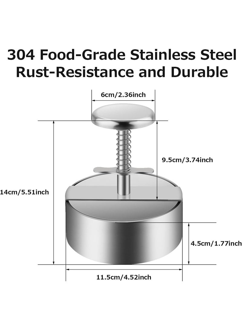 Burger Press, Stainless Steel Adjustable Hamburger Patty Maker, Non Stick Patty Making molds - Image 5