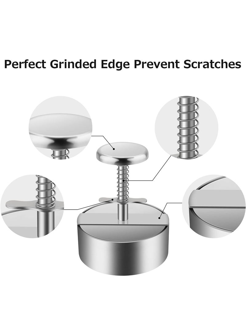 Burger Press, Stainless Steel Adjustable Hamburger Patty Maker, Non Stick Patty Making molds - Image 3