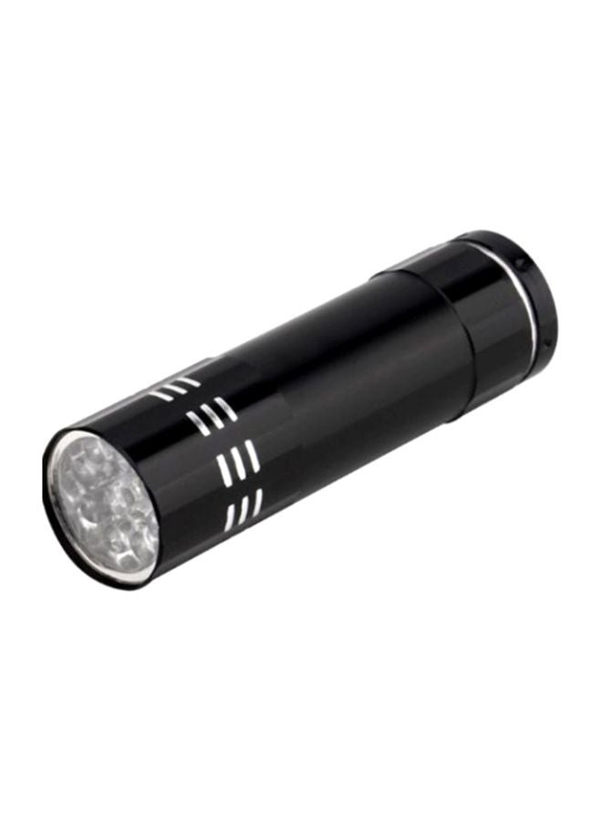 9 LED Flashlight Torch Black 5x7cm - Image 1