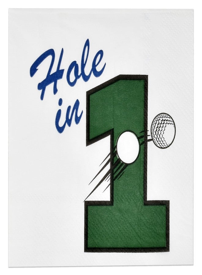 Gift Boutique 100 Golf Cocktail Napkins Disposable Paper Beverage Hole in One Dessert Napkin for Sport Ball Club Game First Birthday Party - Image 1