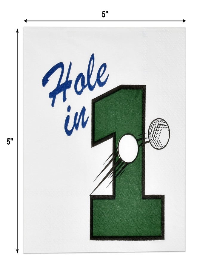 Gift Boutique 100 Golf Cocktail Napkins Disposable Paper Beverage Hole in One Dessert Napkin for Sport Ball Club Game First Birthday Party - Image 2