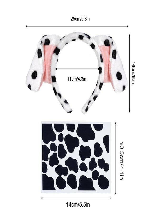 Jmkcoz Dalmatian Dog Costume Dalmatian Ears Headband and Tail Choker Sticker Accessories for Halloween Dress Up Cosplay Party - Image 3