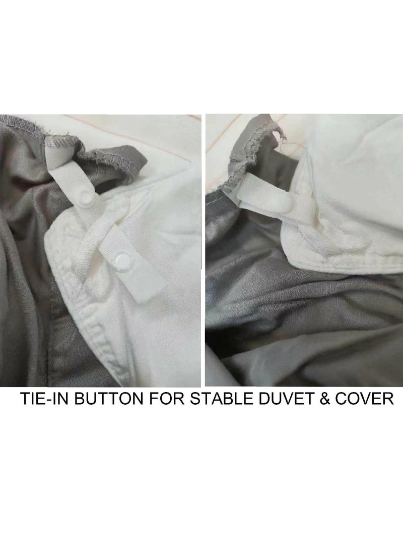 7 STARS HZM Bamboo Duvet Cover Single Size 160x220 cm With Button Closing and Corner Ties 400TC Cool, Anti-Allergic, Soft and Silky – White  - Image 2