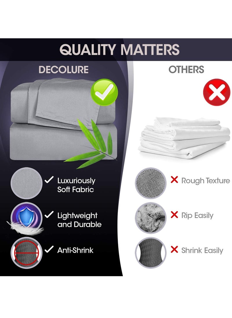 7 STARS HZM Bamboo Duvet Cover Single Size 160x220 cm With Button Closing and Corner Ties 400TC Cool, Anti-Allergic, Soft and Silky – White  - Image 4