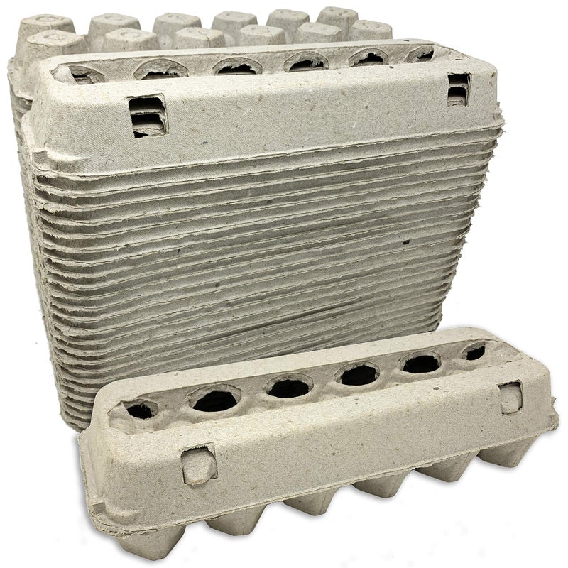 Cackle Hatchery Vented Paper Pulp Egg Cartons 12 Pack  Holds 1 Dozen Chicken Eggs  Biodegradable  Compostable  Medium Size