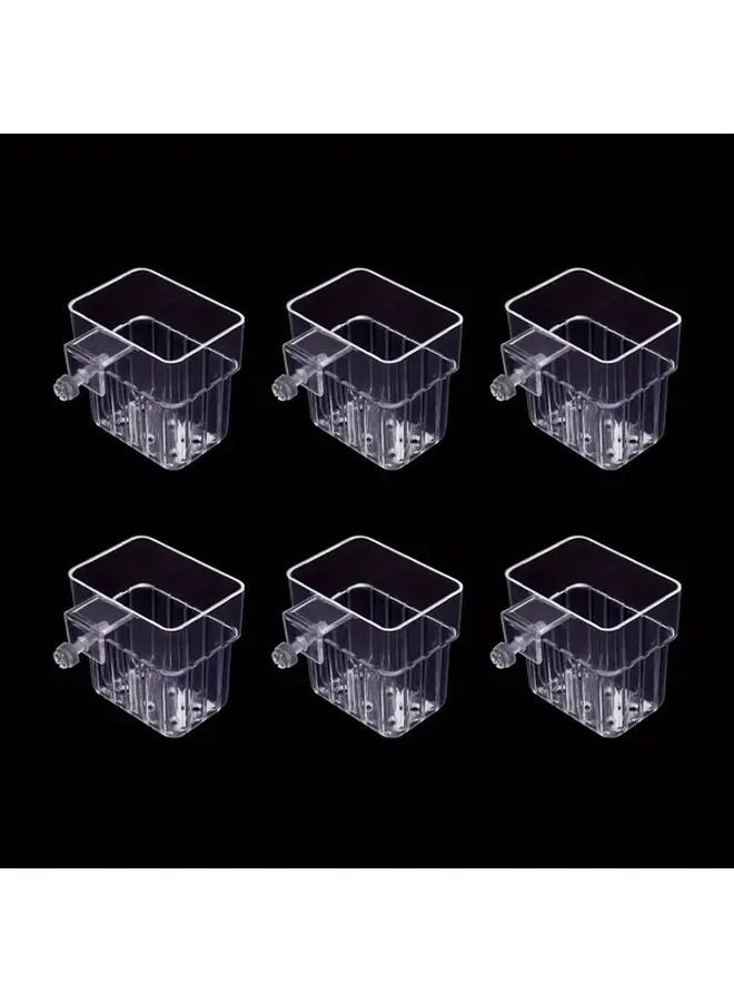 6 قطع حوامل نباتات لحوض السمك من البولي بروبلين الشفاف، خطاطيف قابلة للتعديل، أواني أكواب متينة لحوض الأسماك - Image 2