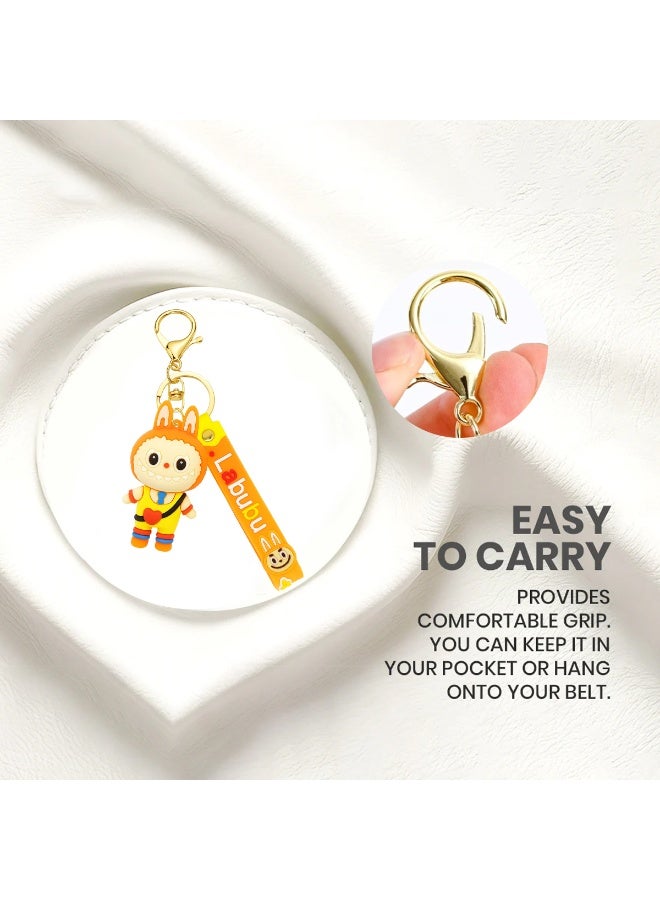Labubu Keychain 3D Cartoon Pendant with Silicone Strap | Soft PVC Material, Durable & Lightweight | Pendant Size 7cm & Strap Size 13cm | Secure Metal Key Ring with Lobster Clasp | Portable, Wear-Resistant, Non-Fading | Cute Accessory for Keys & Bags - Image 4