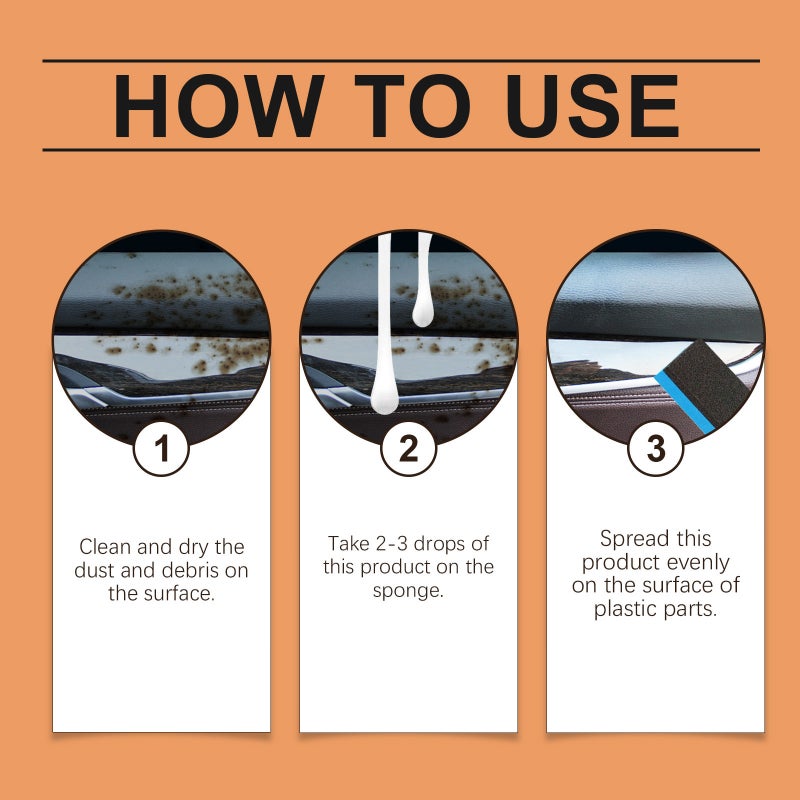 Homonth Car Plastic Refresher – Interior Accessories Stain-Cleaning, Decontaminating, Blackening, and Polishing Plastic  Refresher - Image 5