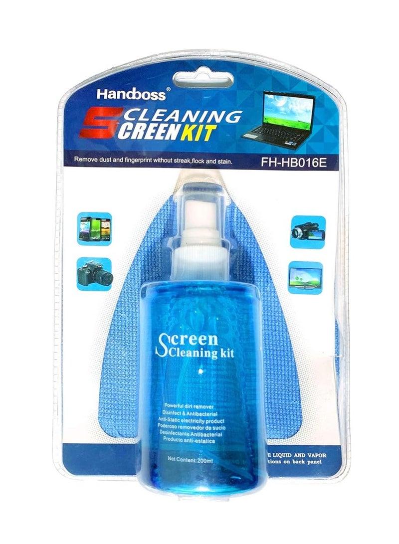 Handboss مجموعة تنظيف شاشة LCD 200 مل شفافة - Image 1