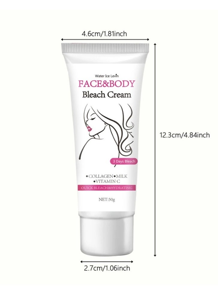 Water Ice Levin 50g (1.76Oz) Face and Body Brightening and Tone-up Cream, Ideal for Makeup on Face and Body, with a Mild Texture. Suitable for Both Men and Women. Applicable to Face, Neck, Armpits, Joints and Other Areas. Brightens and Moisturizes Simultaneously.  - Image 4