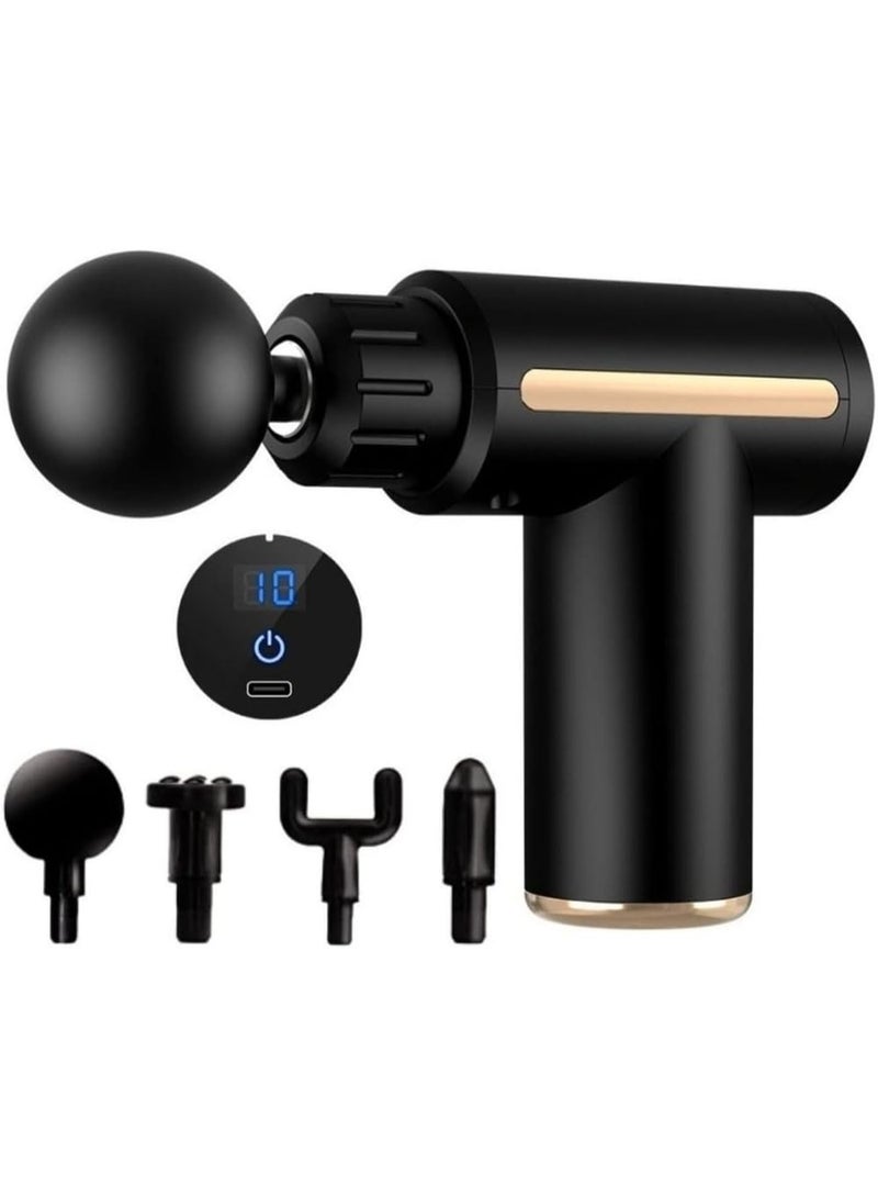 TIGER Electric Massager Portable Gun Professional Body Muscle Physiotherapy Lymphatic Drainage Deep Tissue Handheld Massage Gun with 6 Interchangeable Heads, Quiet Brushless Motor, Adjustable Speed Levels, Rechargeable Battery & Carry Case for Pain Relief, Relaxation & Post-Workout Recovery - Image 1