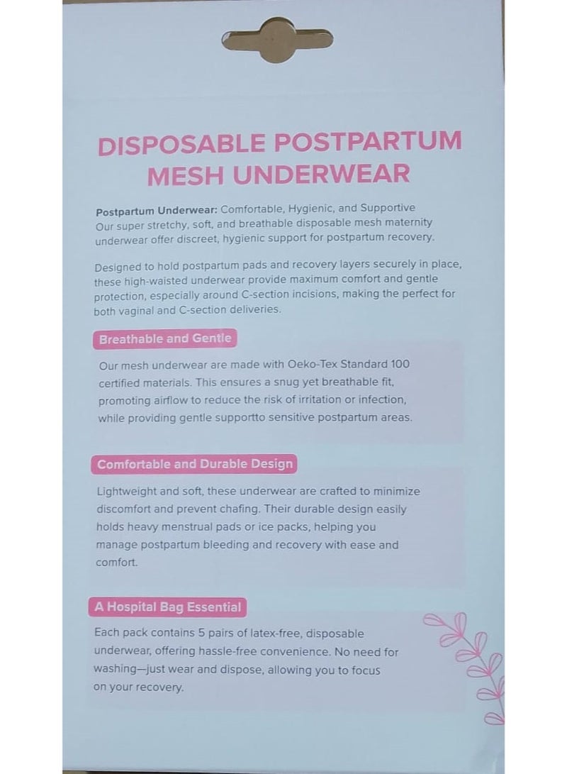 GARAMI Maternity Disposable Panties for Post-Delivery, Pack of 5 size XXXL - Image 3