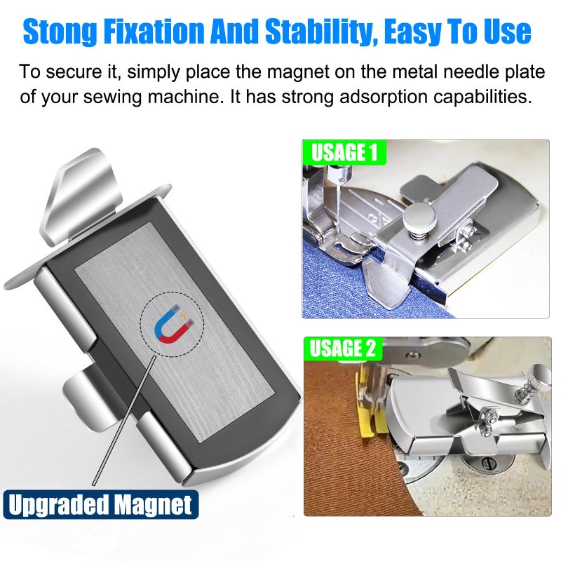 TOOVREN Upgraded Magnetic Seam Guide for Sewing Machine, Magnetic Seam Guide with Clip, Universal Seam Guide, Hemmer Guide, Multifunctional Hem Guide for Sewing Machine, Sewing Supplie Accessories - Image 4