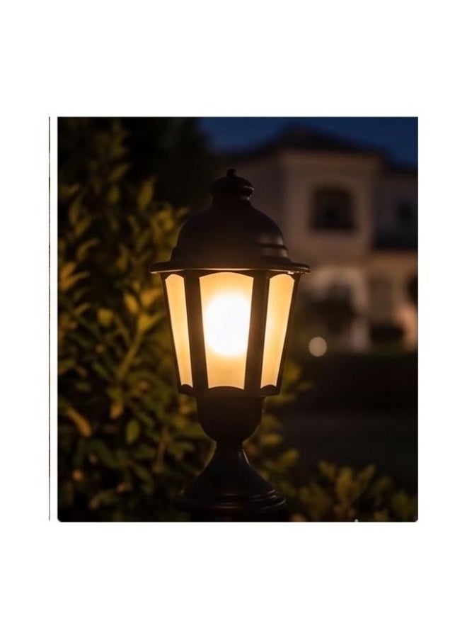 Vintage Exterior Waterproof Post Lamp for Garden and Pathway, Black - Image 3