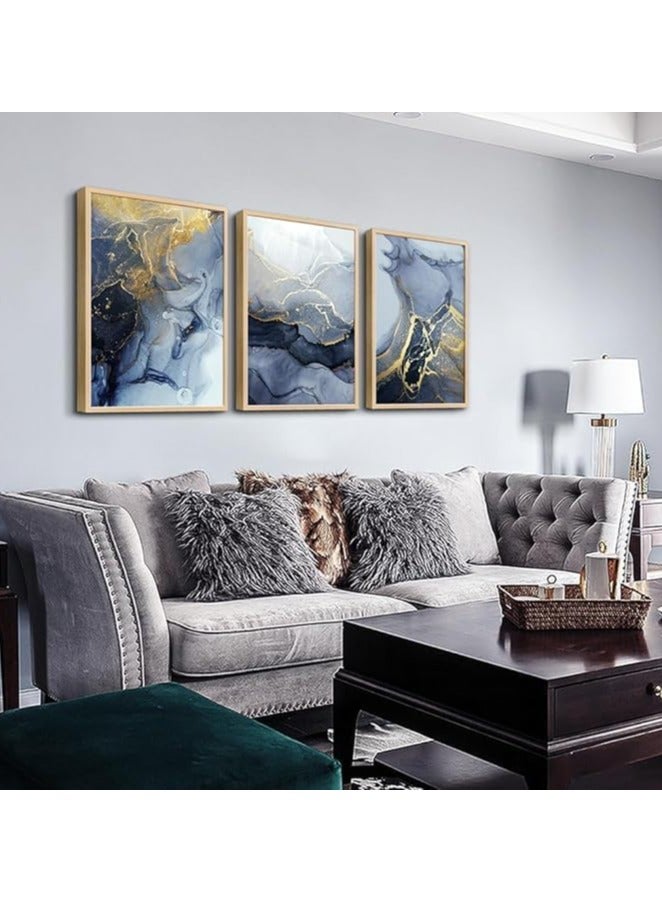 مؤسسة فكرة اليوم لوحة فنية تجريدية مؤطرة من الخشب الطبيعي من Today Idea لديكور غرفة المعيشة وغرفة النوم والمكتب | مقاس كبير 20 × 28 بوصة - Image 2