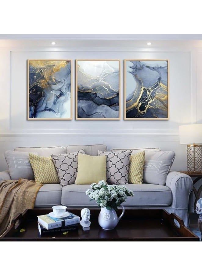 مؤسسة فكرة اليوم لوحة فنية تجريدية مؤطرة من الخشب الطبيعي من Today Idea لديكور غرفة المعيشة وغرفة النوم والمكتب | مقاس كبير 20 × 28 بوصة - Image 3