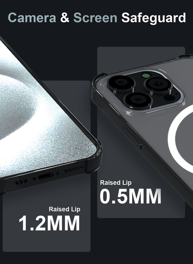 ماكس آند ماكس جراب MagSafe لهاتف iPhone 15 Pro Max - غطاء شفاف مغناطيسي فائق النحافة، مقاوم للخدش، متوافق مع الشحن اللاسلكي MagSafe - Image 4