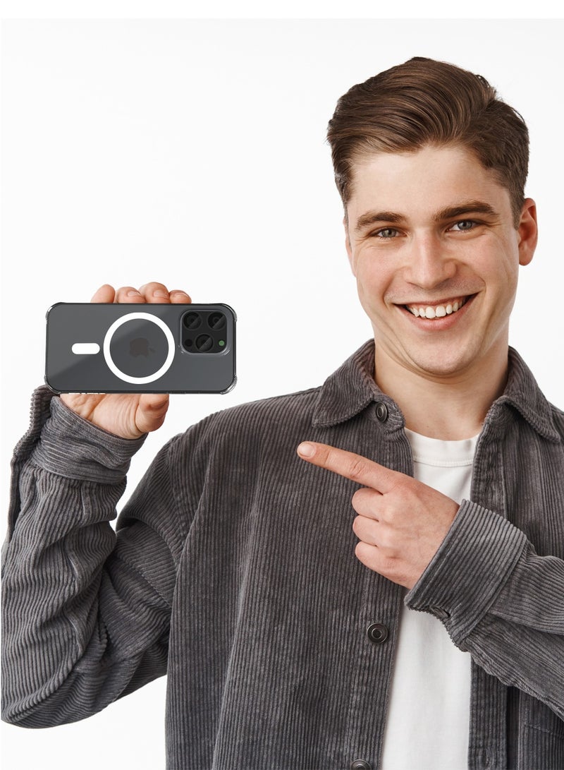 ماكس آند ماكس جراب MagSafe لهاتف iPhone 15 Pro Max - غطاء شفاف مغناطيسي فائق النحافة، مقاوم للخدش، متوافق مع الشحن اللاسلكي MagSafe - Image 2