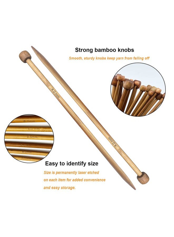 Mdoker Bamboo Knitting Needle Straight Single Pointed Sweater Knitting Needles 10-inch Length for Handmade DIY Knitting Projects,Size US 4(3.5mm) - Image 3