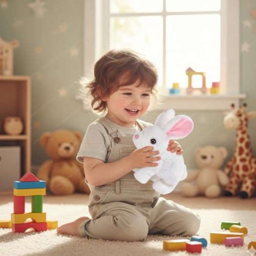 Storio Interactive Hopping Bunny Toy with Sound, Movement, Wiggling Ears, Battery Operated, Educational Gift for Kids 3+ - Image 4